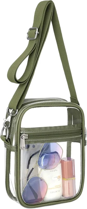 PACKISM Clear Bag for Stadium Events - Clear Purses for Women Stadium Crossbody Messenger Bag for Concerts Sporting Events