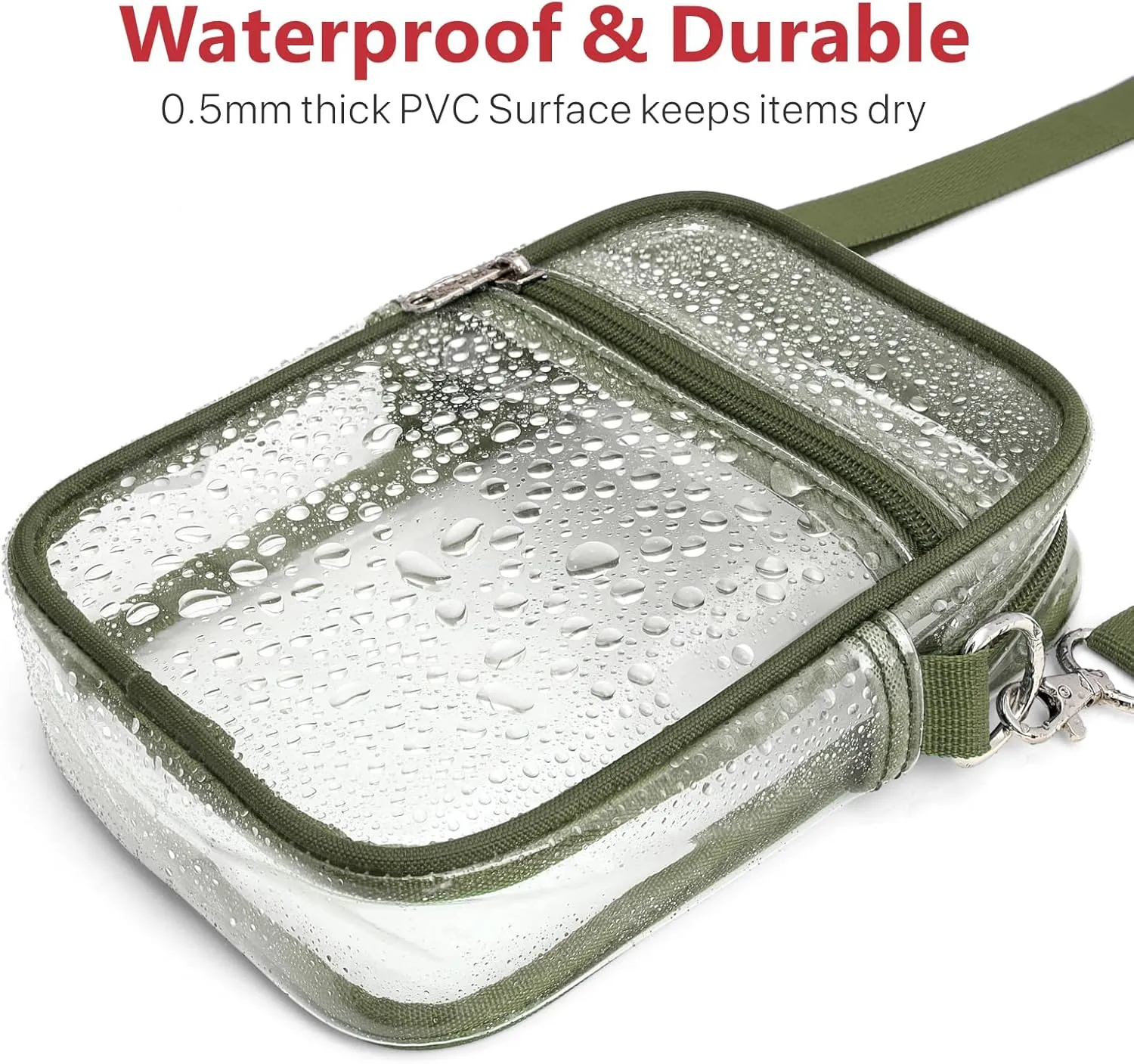 PACKISM Clear Bag for Stadium Events - Clear Purses for Women Stadium Crossbody Messenger Bag for Concerts Sporting Events