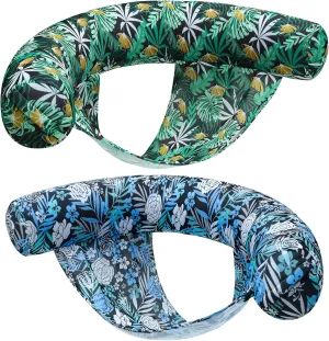 PARENTSWELL 2 Pack Pool Floats Chairs, Inflatable Floating Pool Noodles Chair with Sling Seat, Fabric Covered Pool Chairs Lake Floats for Adults