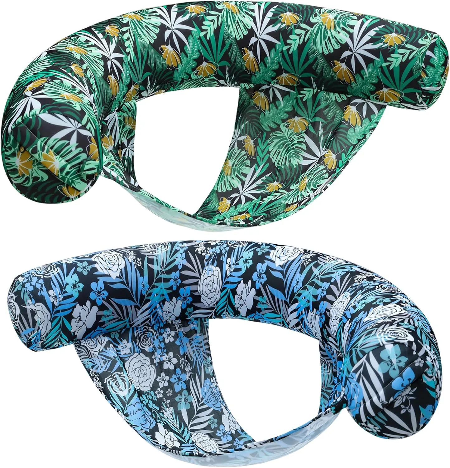 PARENTSWELL 2 Pack Pool Floats Chairs, Inflatable Floating Pool Noodles Chair with Sling Seat, Fabric Covered Pool Chairs Lake Floats for Adults