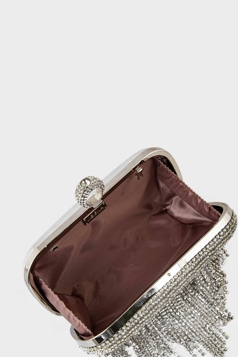 Party Wear Clutch BK4097-Silver
