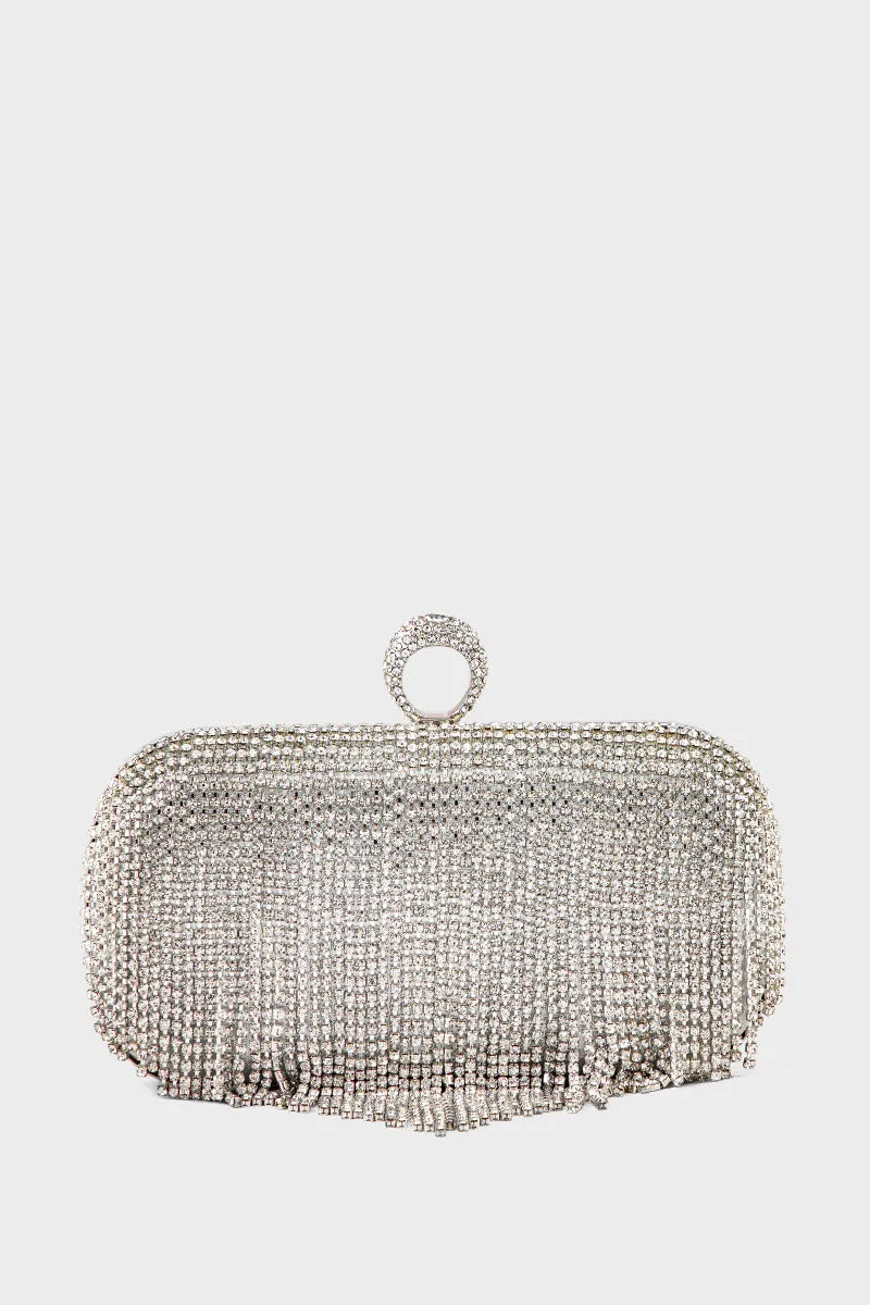 Party Wear Clutch BK4097-Silver