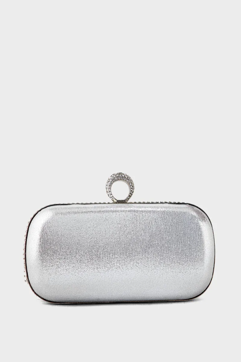 Party Wear Clutch BK4097-Silver