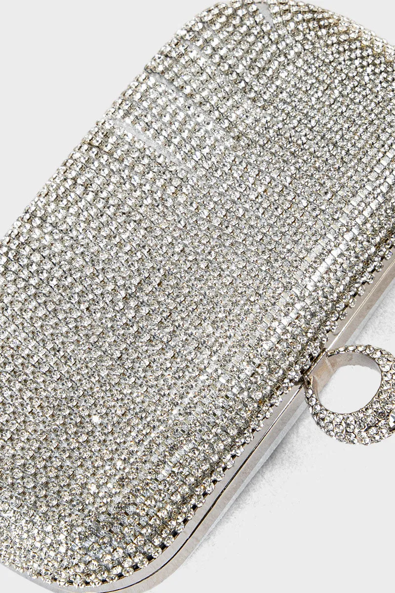 Party Wear Clutch BK4097-Silver