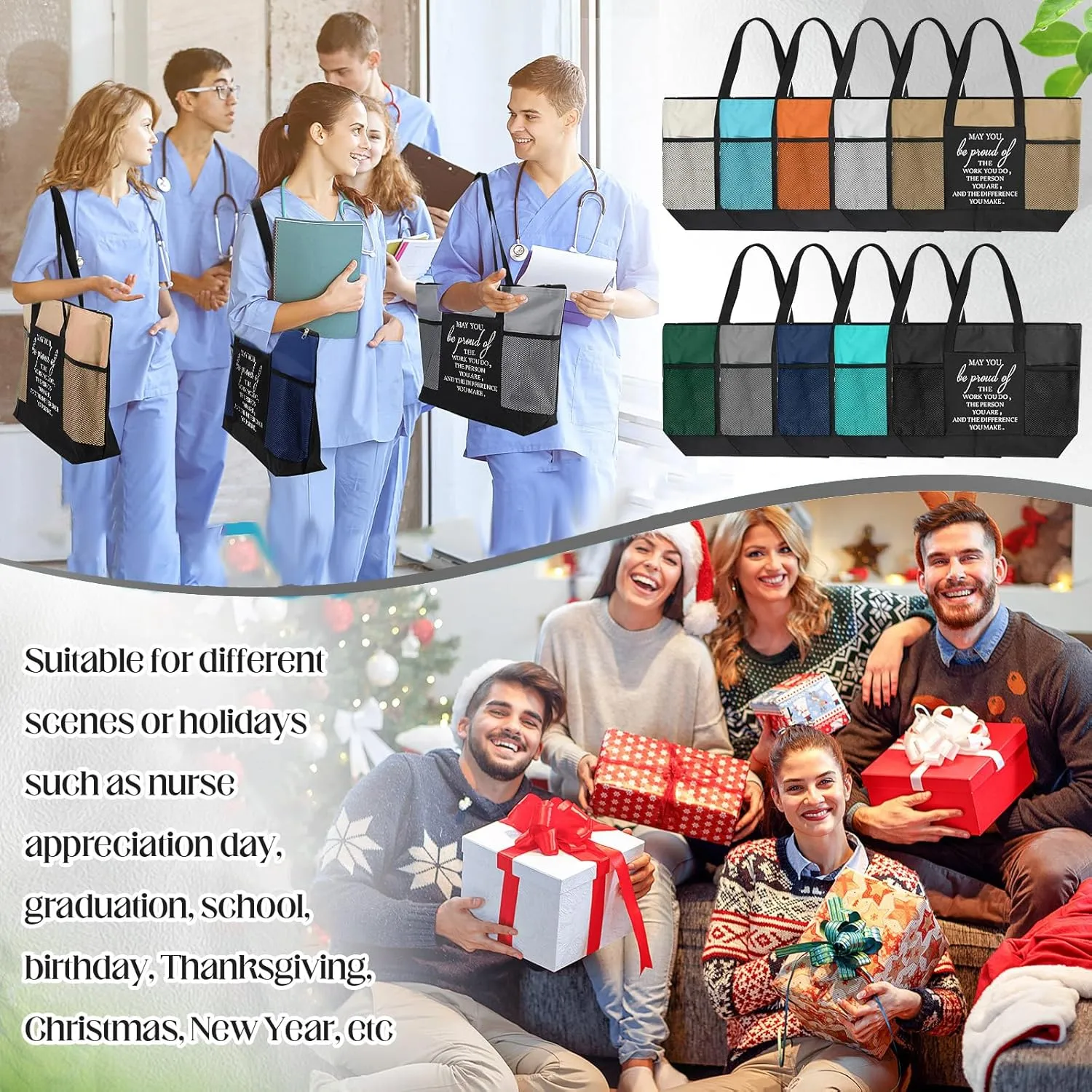 Paterr Nurse Tote Bags Employee Appreciation Gift for Coworker May You Be Proud of the Work Sign Nurse Bag