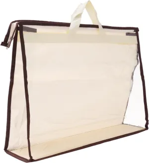 PATIKIL Handbag Dust Bags, Clear Purse Storage Organizer XXL Size PVC Dustproof Handbag Cover Transparent Purse Protector, Beige