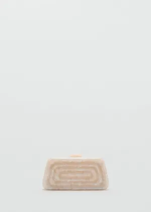 Pearl-effect clutch bag