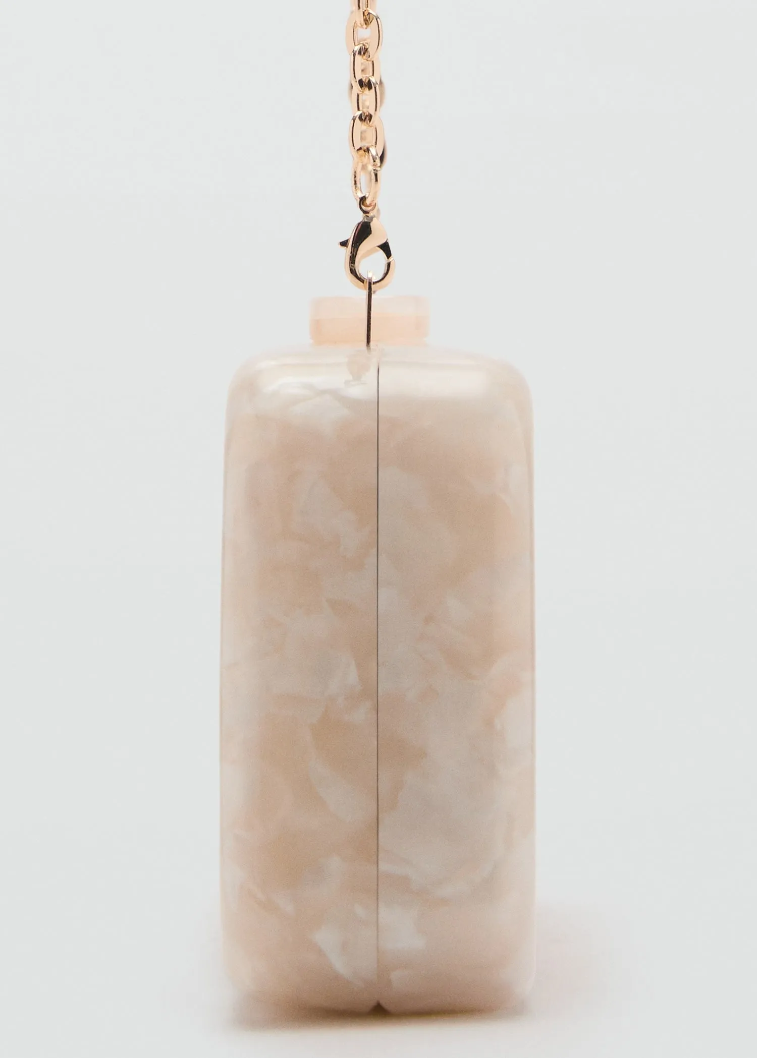 Pearl-effect clutch bag