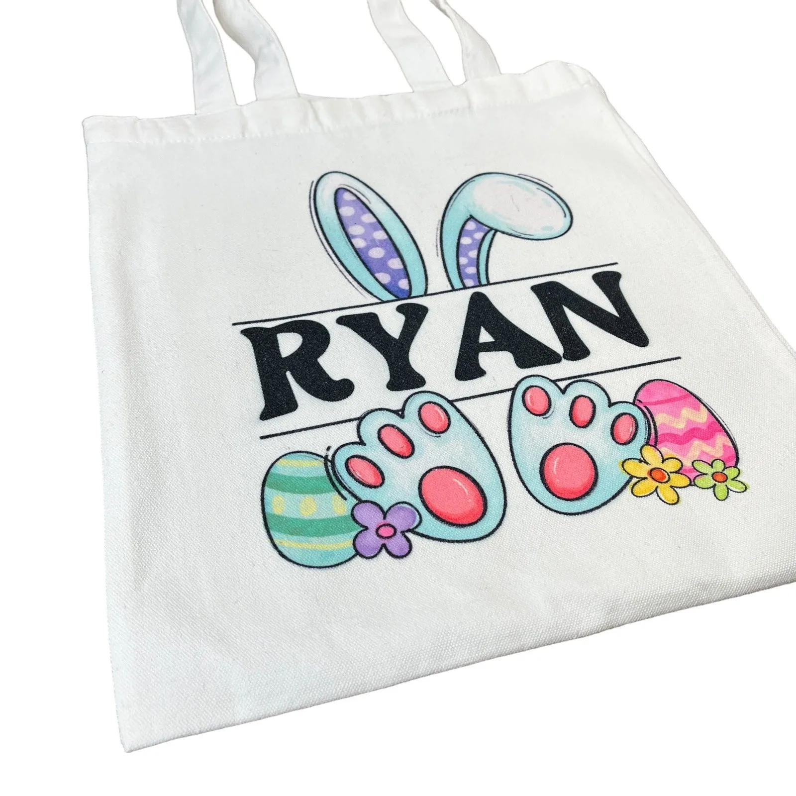 Personalized Bunny Tote Bag - Easter Basket for Kids