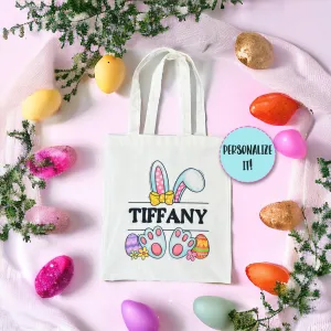 Personalized Bunny Tote Bag - Easter Basket for Kids