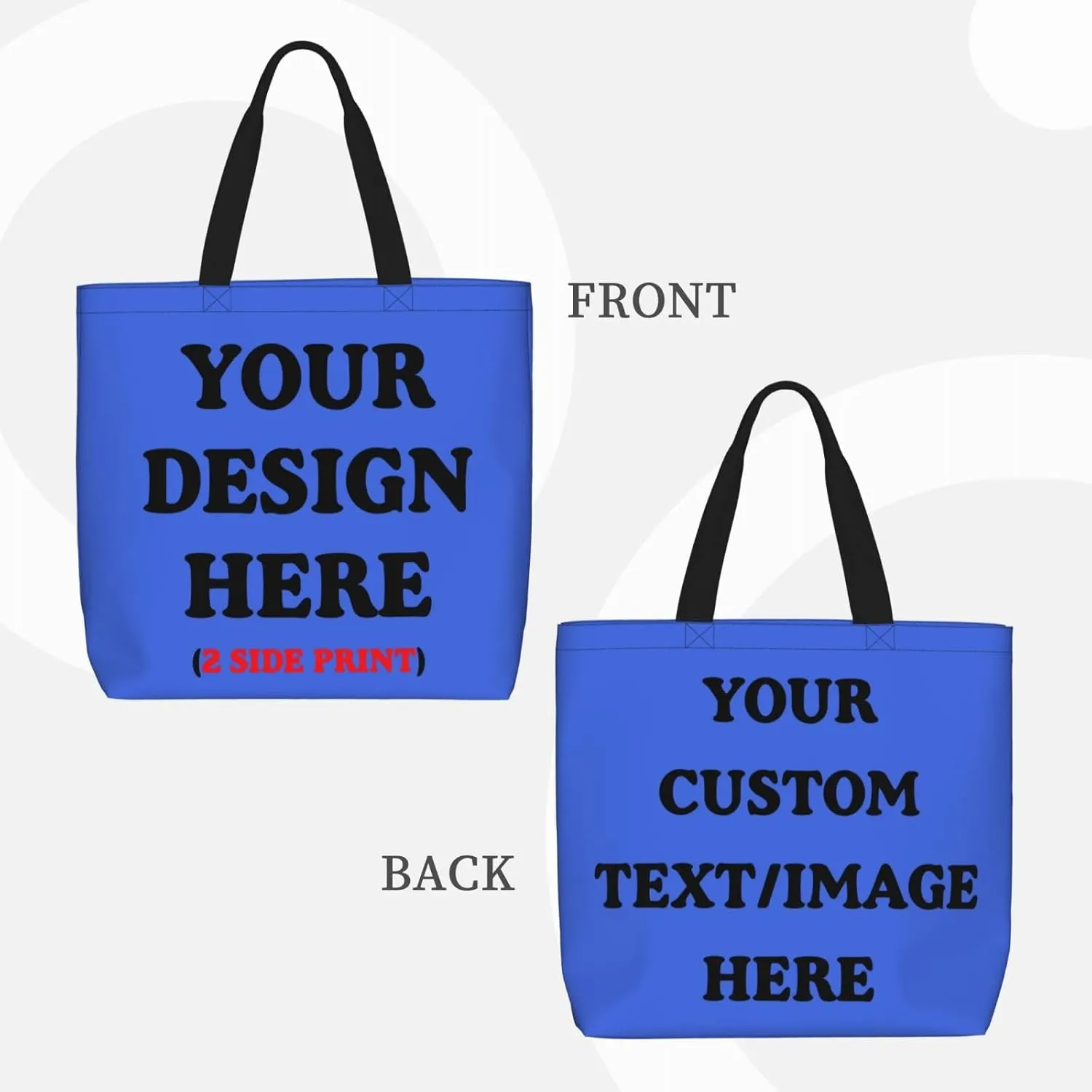 Personalized Custom Tote Bag For Travel & Business - Add Your Design - Reusable Shoulder Bag For Women