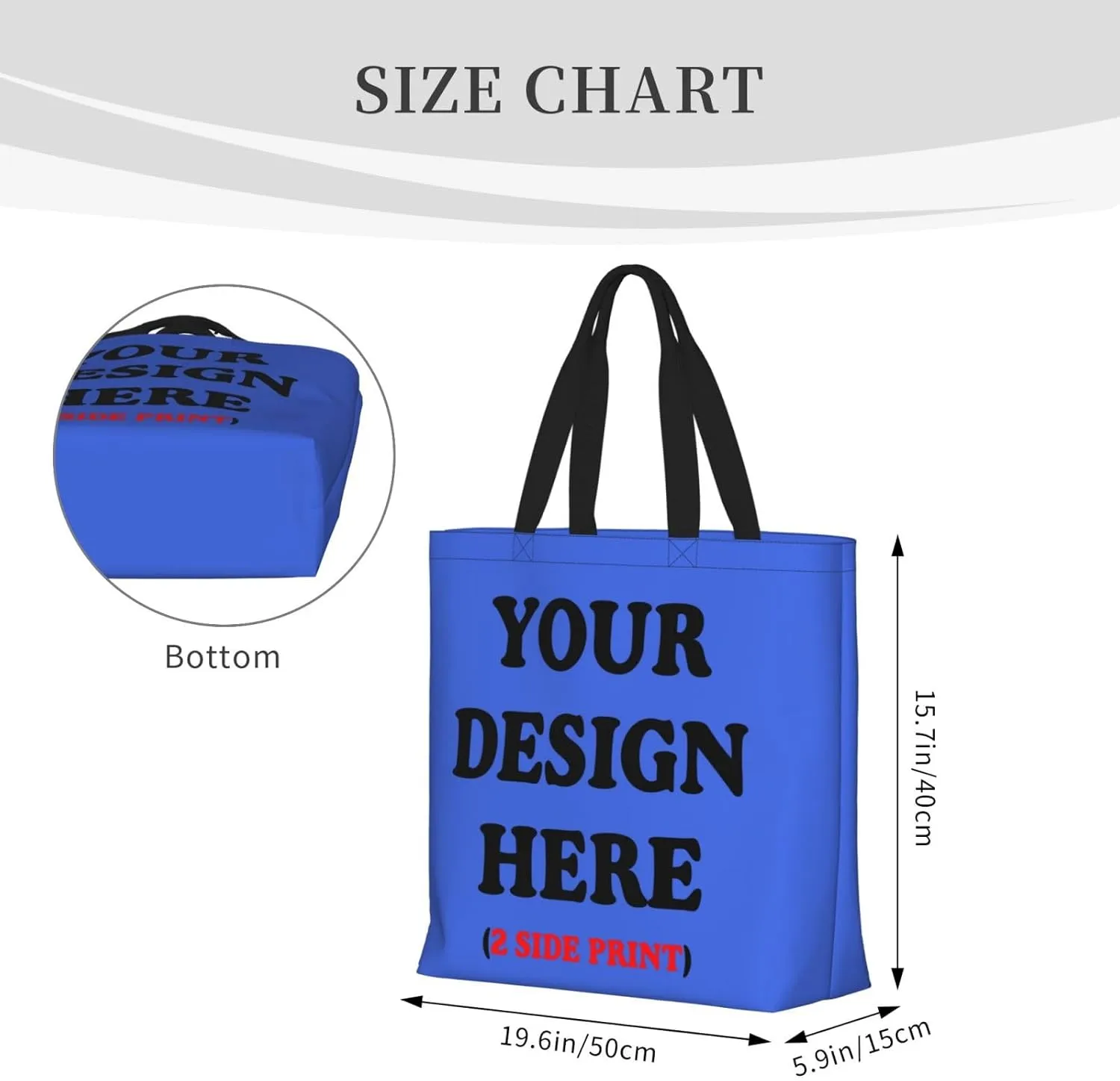 Personalized Custom Tote Bag For Travel & Business - Add Your Design - Reusable Shoulder Bag For Women