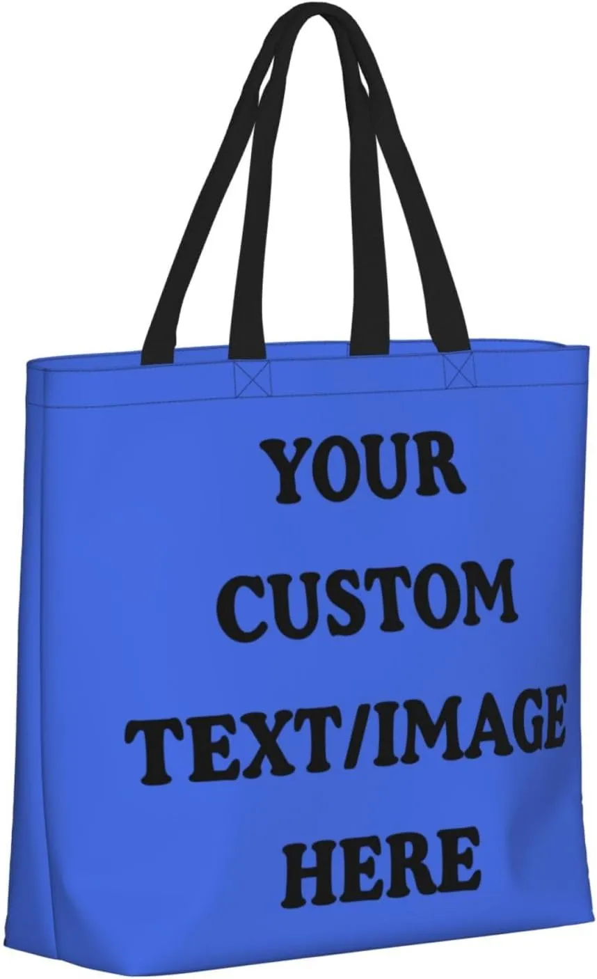 Personalized Custom Tote Bag For Travel & Business - Add Your Design - Reusable Shoulder Bag For Women