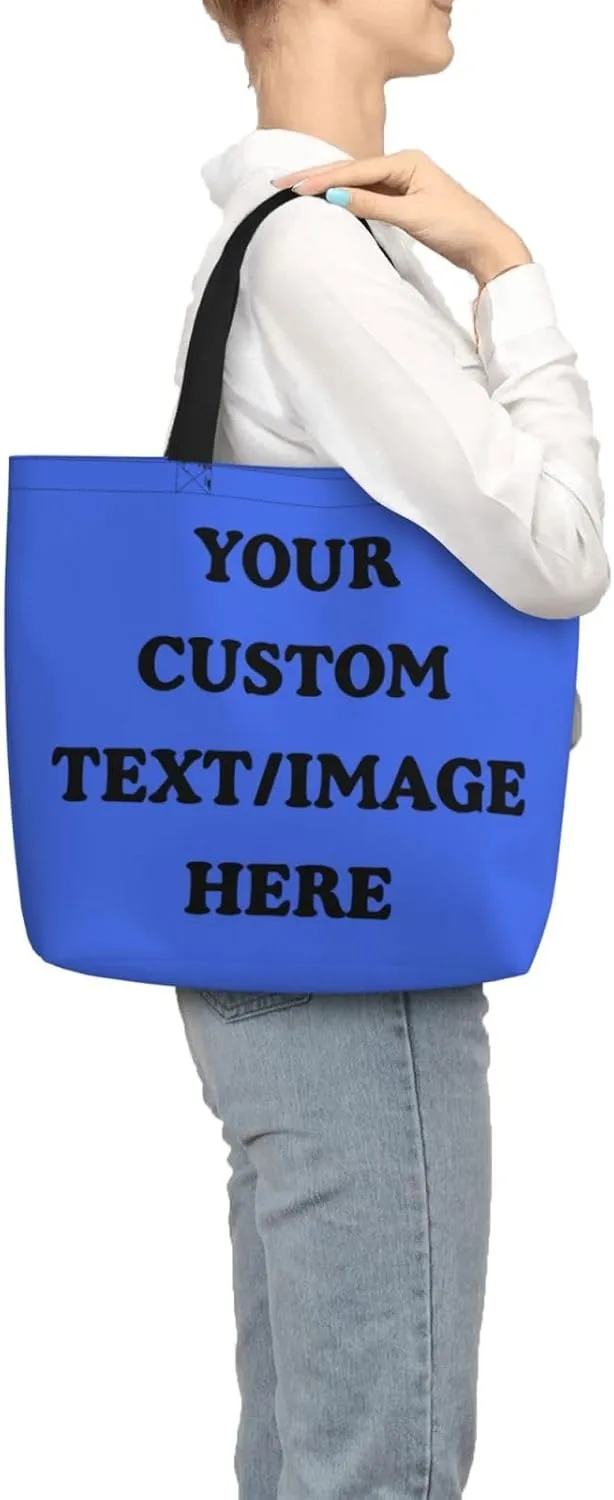 Personalized Custom Tote Bag For Travel & Business - Add Your Design - Reusable Shoulder Bag For Women