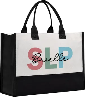 Personalized Speech Therapy Tote Bag - Custom SLP Bag, Speech Language Gift, Pathologist Therapist Bag, Everyone Serves A Voice Speech Therapy