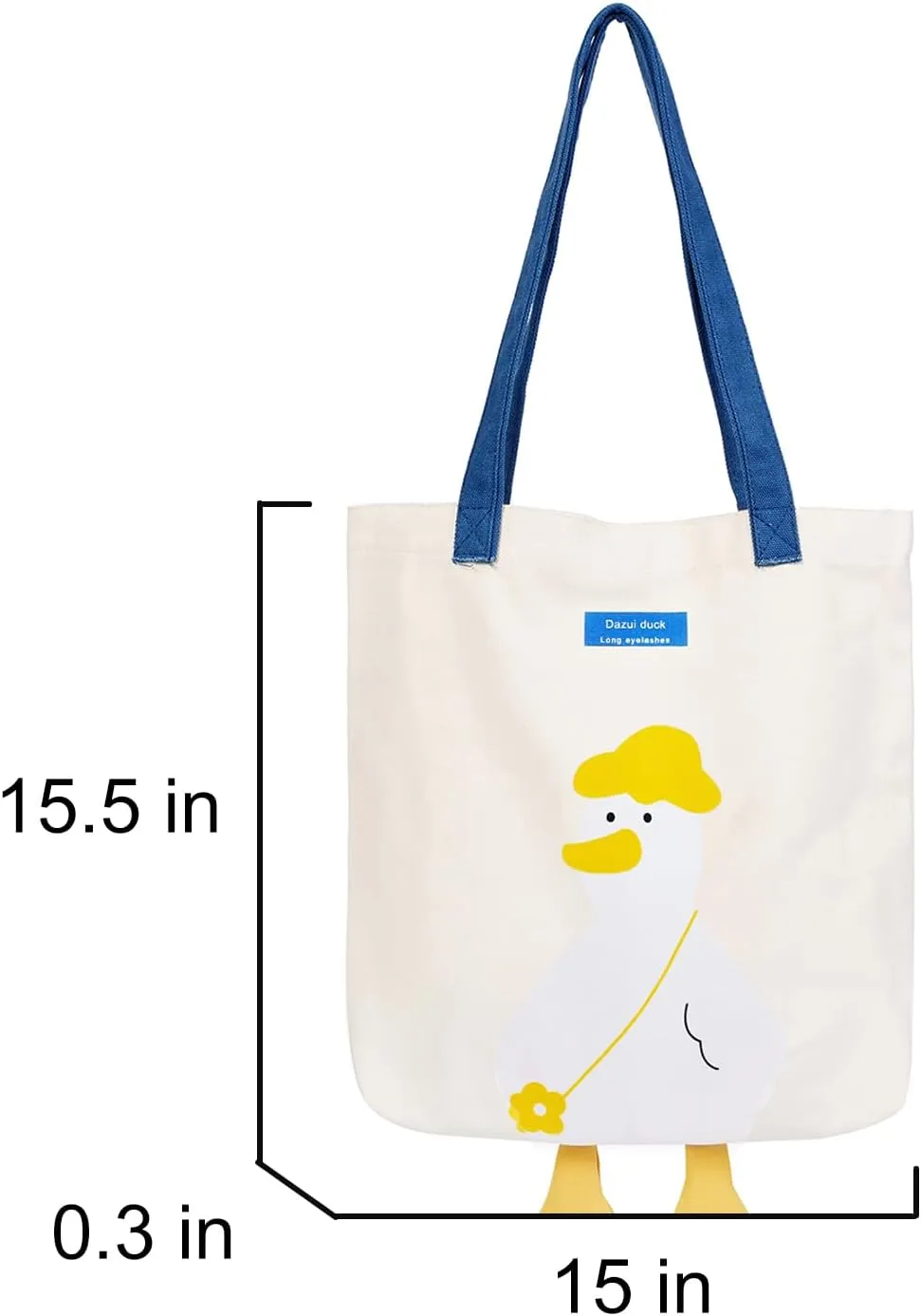 Phaoullzon Cute Canvas Tote Bag - Funny Duck & Goose Hobo Shoulder Crossbody Bag