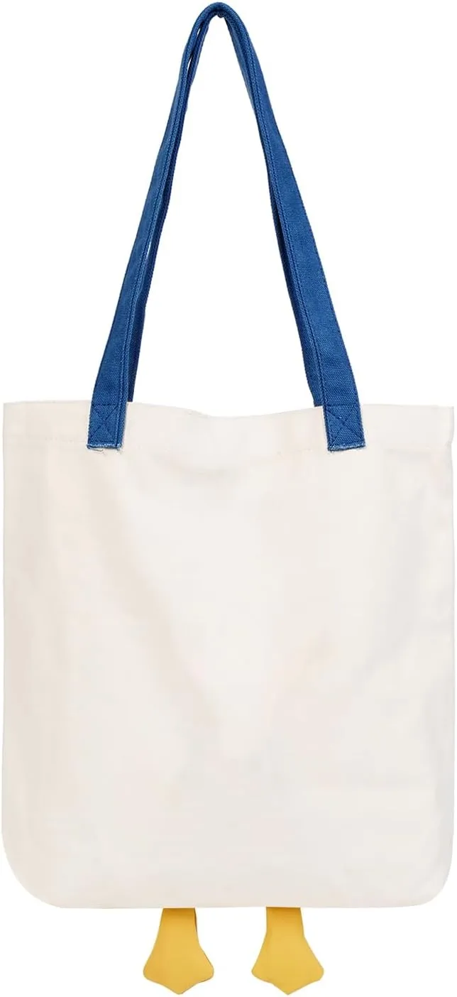 Phaoullzon Cute Canvas Tote Bag - Funny Duck & Goose Hobo Shoulder Crossbody Bag