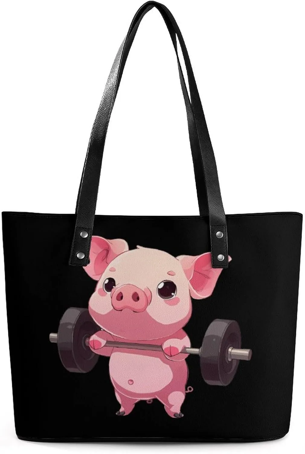 Piggy Weight Lifting Women's Handbag Fashion Shoulder Bag Purse Leather Tote Bags Crossbody Travel