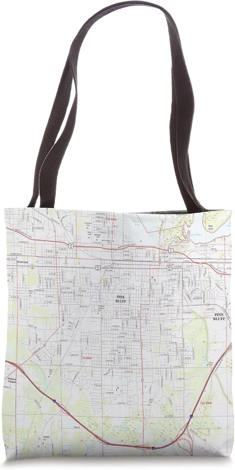Pine Bluff AR Map (2017) Tote Bag