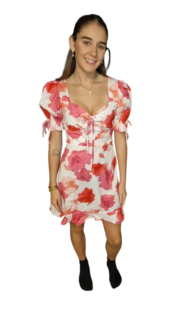 Pink Mari Floral Printed Dress