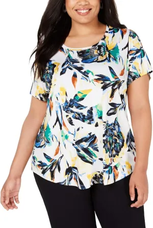 Plus Size Printed Top (Passion Floral, 3X)