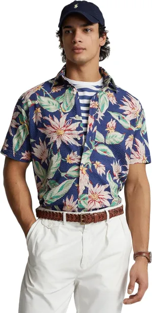 POLO RALPH LAUREN Men's Classic Fit Printed Seersucker Shirt