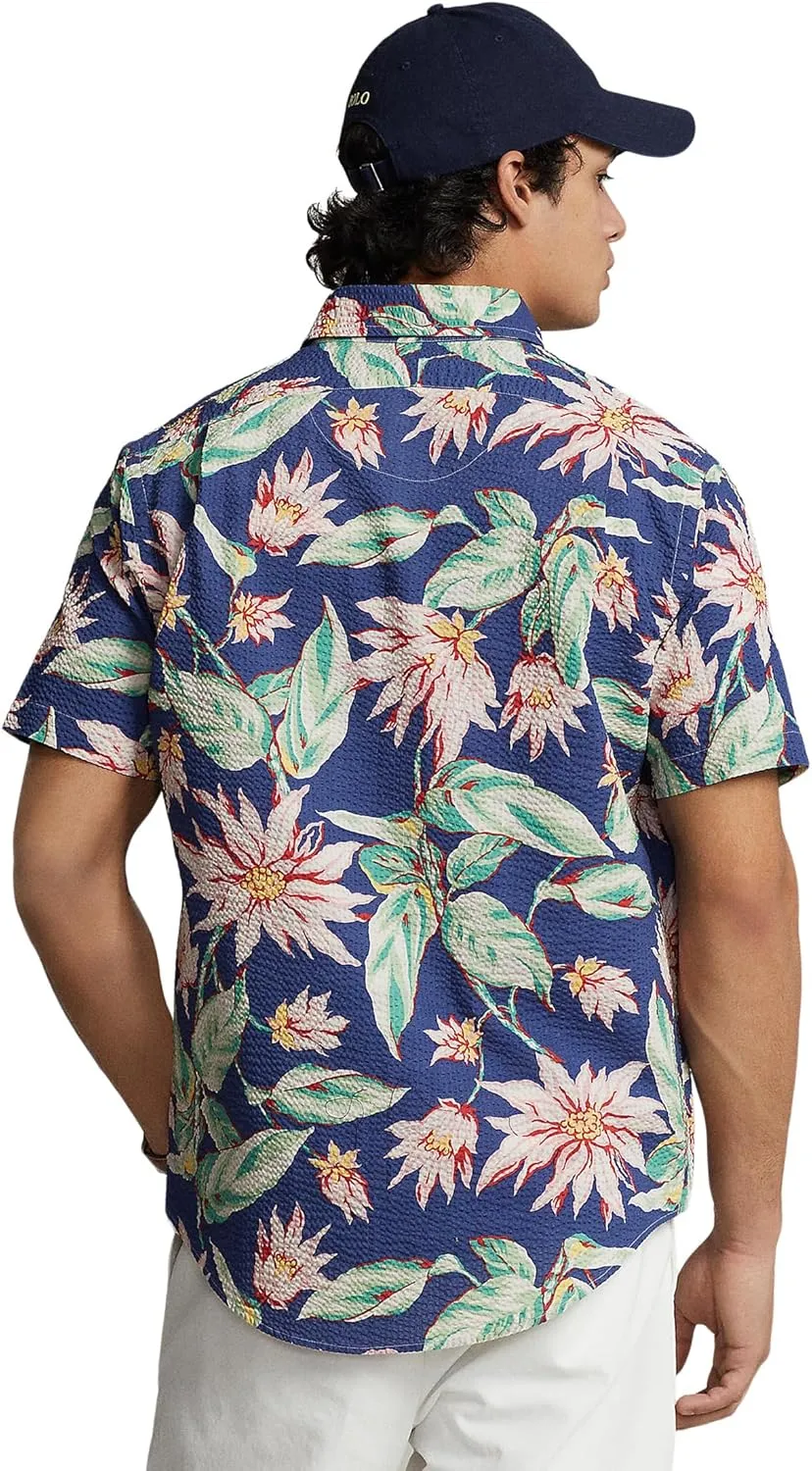 POLO RALPH LAUREN Men's Classic Fit Printed Seersucker Shirt