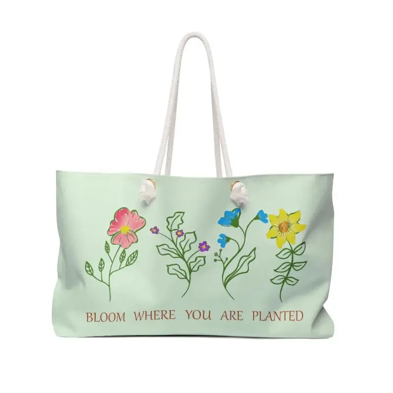 Polyester Weekender Bag Bloom where you are Planted