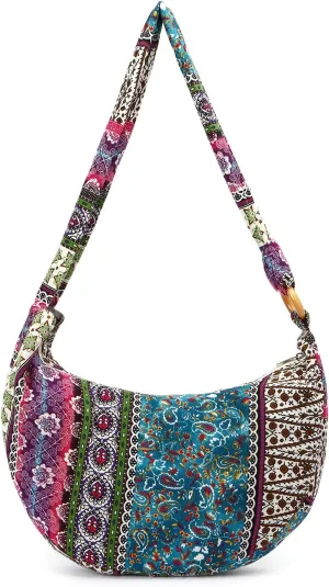 PORRASSO Crossbody Bag Hippie Shoulder Bag Women Sling Bag Handmade Messenger