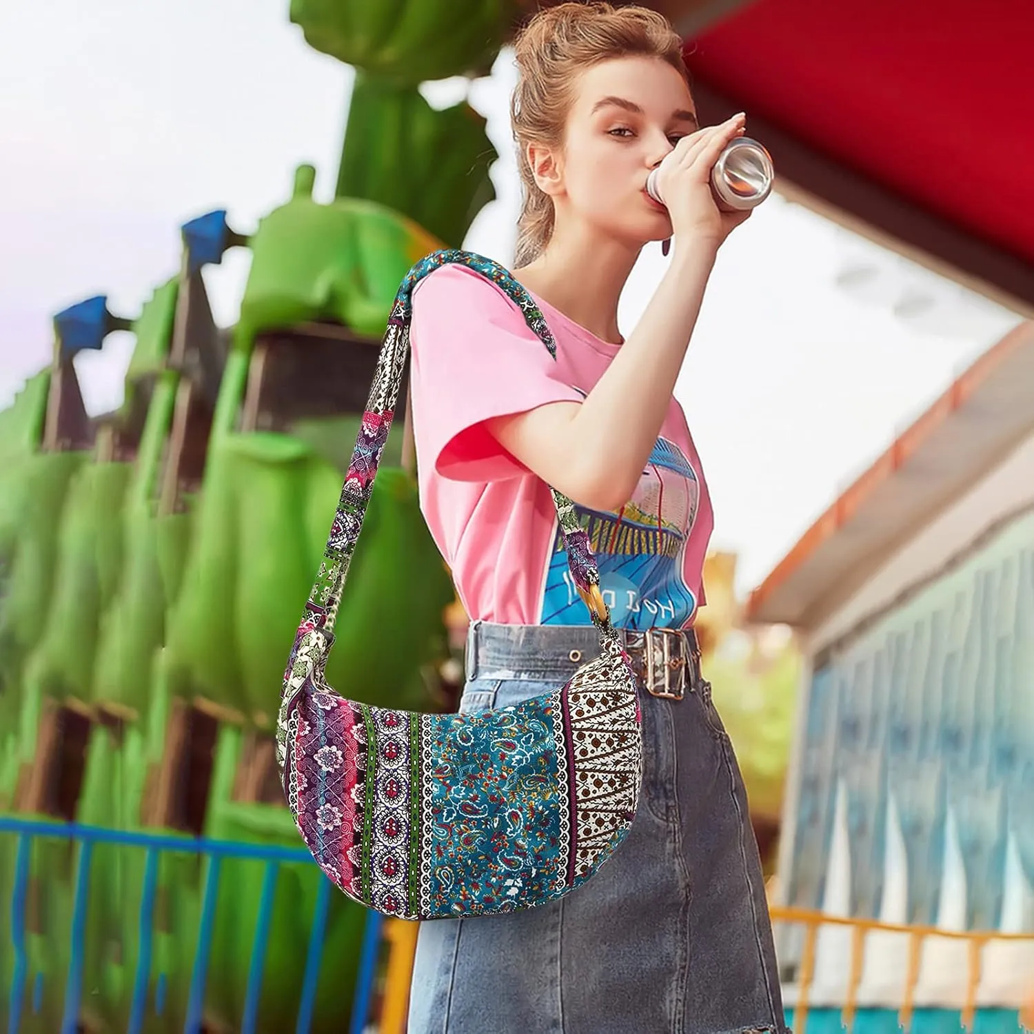 PORRASSO Crossbody Bag Hippie Shoulder Bag Women Sling Bag Handmade Messenger