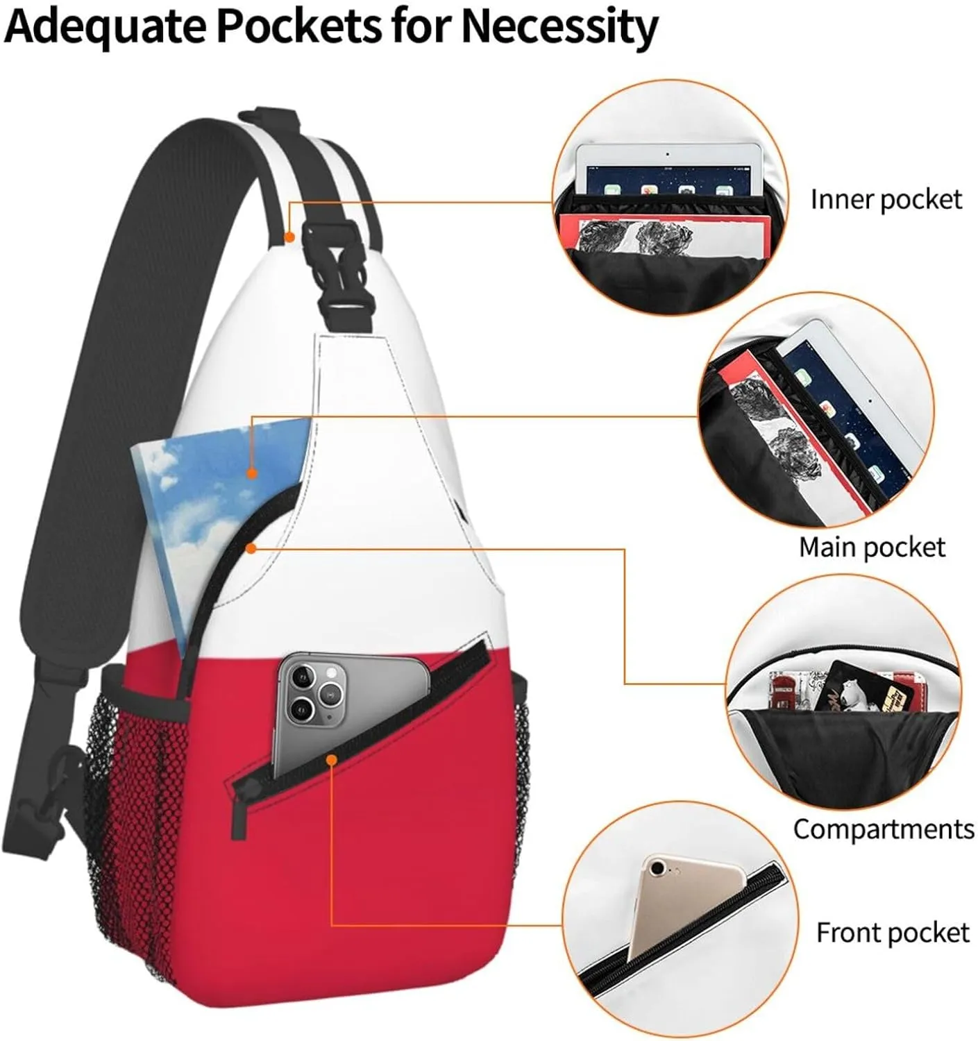 Portuguese flag Men's And Women's Small Crossbody Bags Chest Bags Daily Bags Are Suitable For Outdoor Hiking Trips