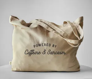 Powered By Caffeine & Sarcasm Tote Bag