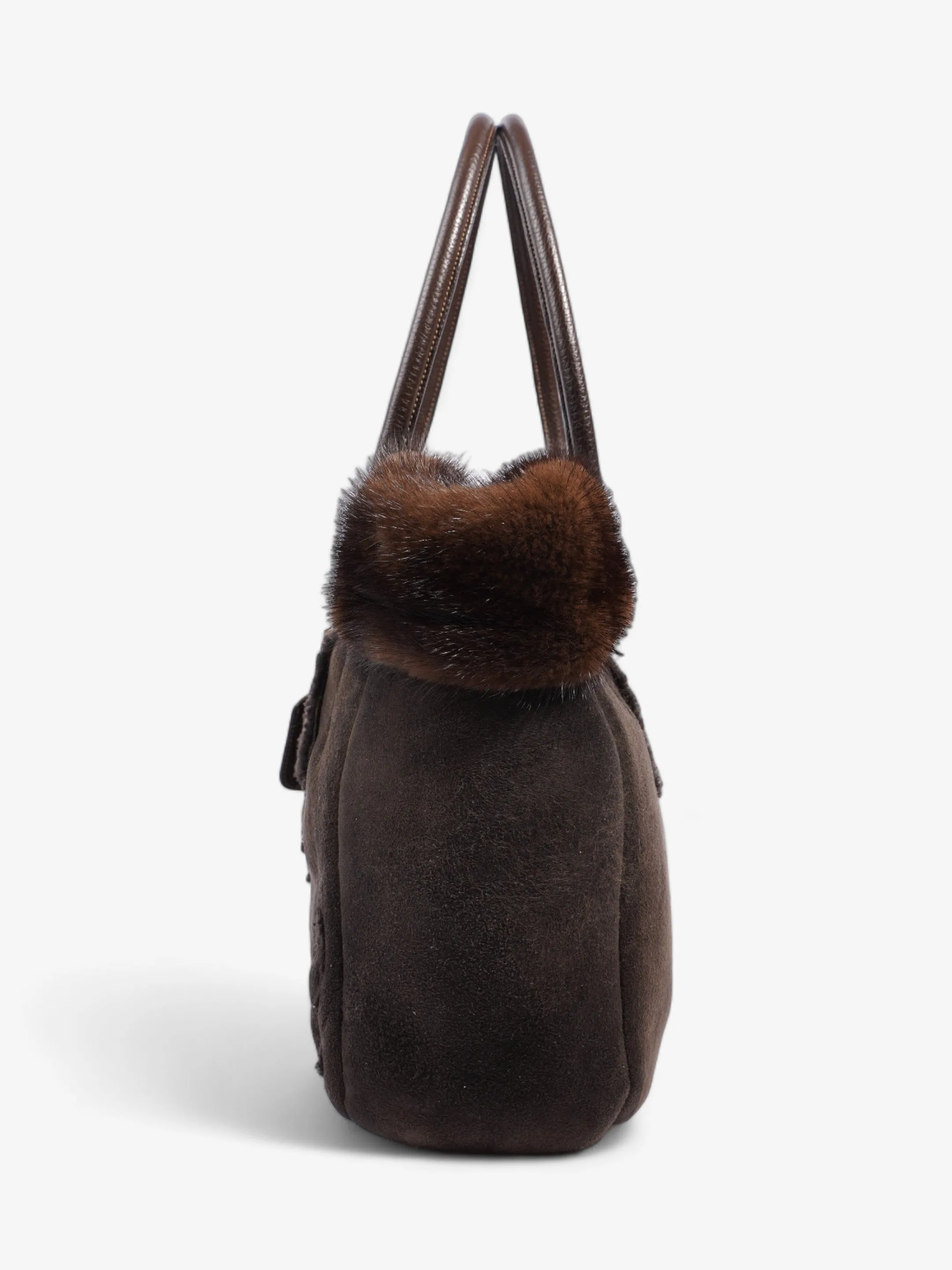 Prada Shearling Bag Brown Shearling