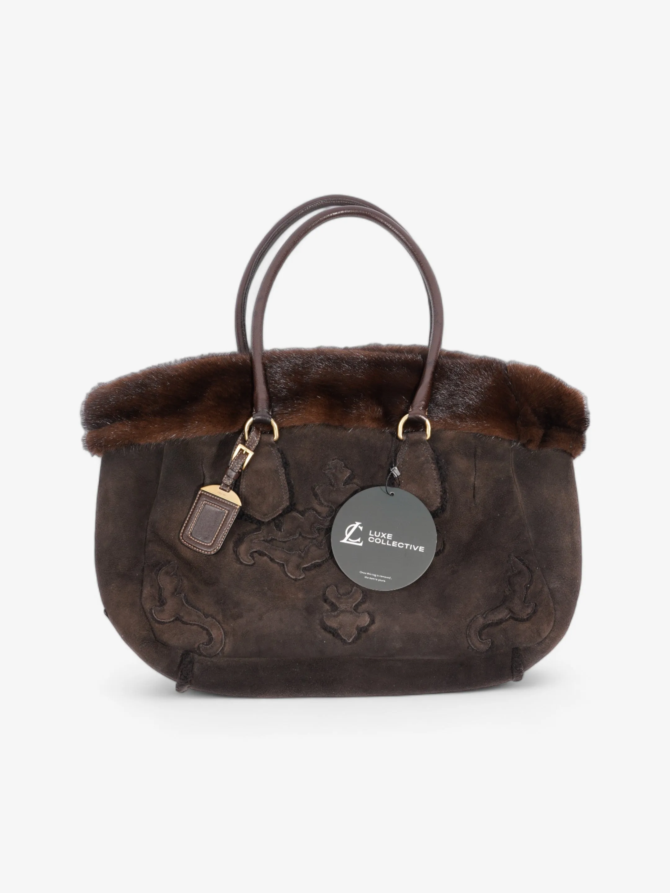 Prada Shearling Bag Brown Shearling