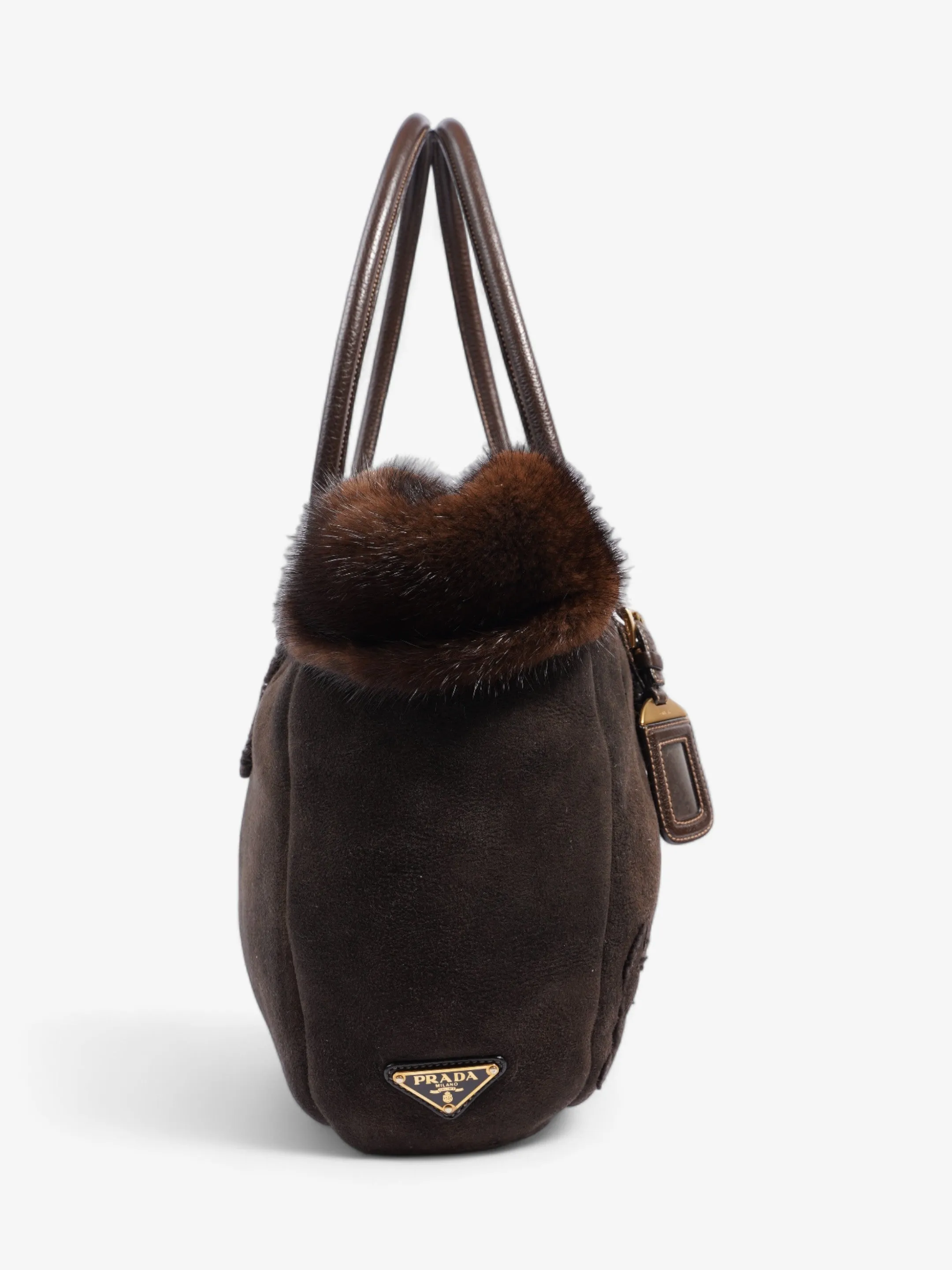 Prada Shearling Bag Brown Shearling