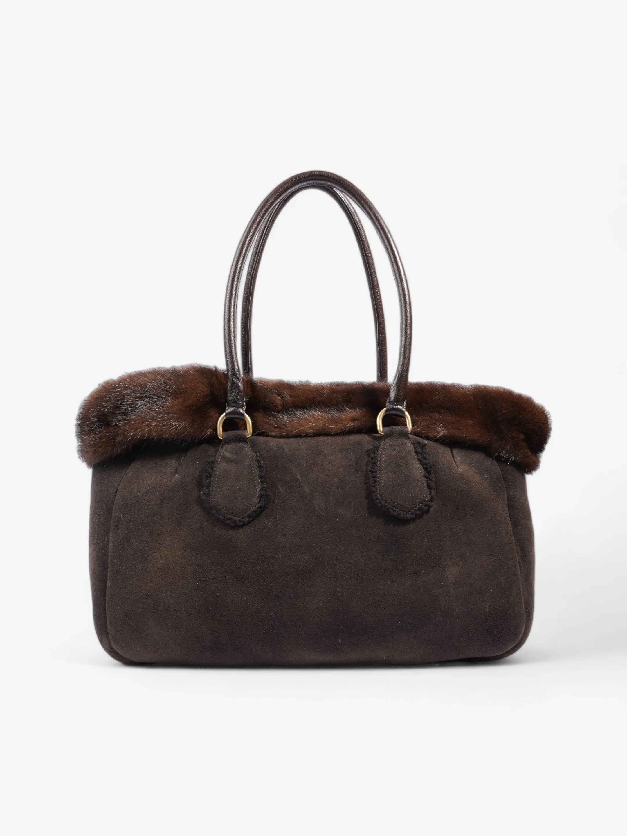 Prada Shearling Bag Brown Shearling