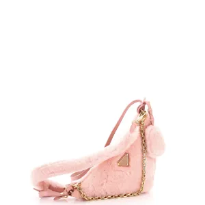 Prada Triangle Shoulder Bag Shearling Mini