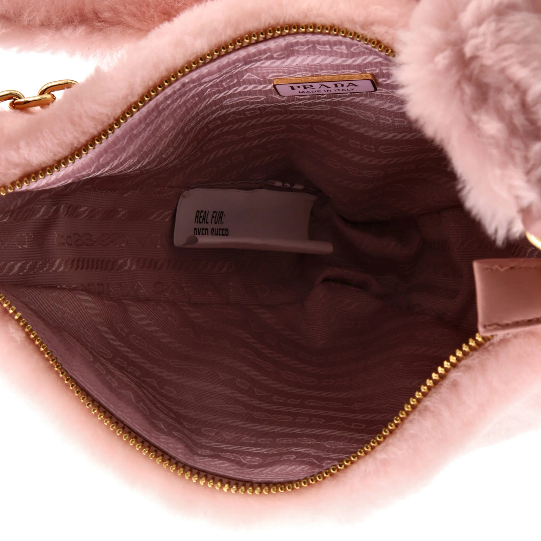 Prada Triangle Shoulder Bag Shearling Mini