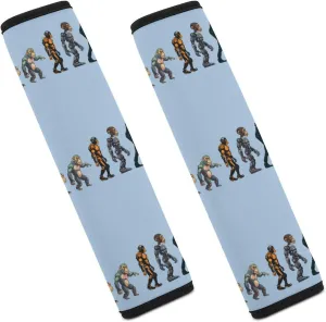 Prehistoric Ape Robot to Man Evolution Car Seat Belt Cover Pad Print Seatbelt Protector Shoulder Strap Pads for Men Women 2PCS
