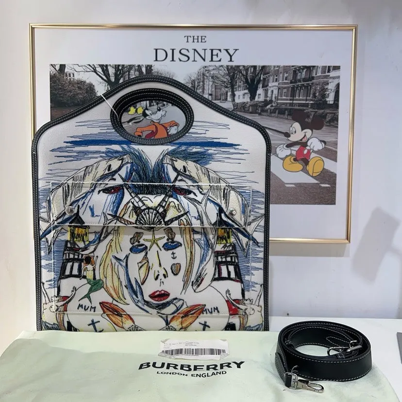Preloved Burberry x Disney Printed Leather Crossbody Bag in Multicolor
