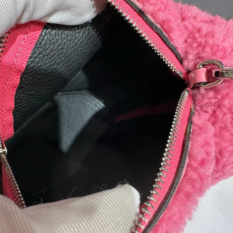 Preloved Loewe Bunny Crossbody Bag Pink Shearling