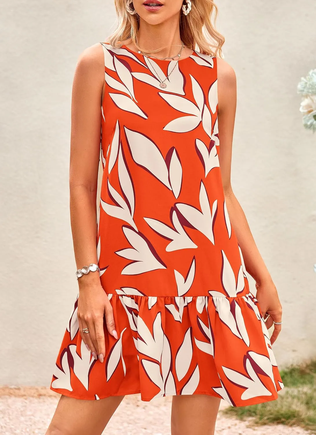 PRETTYGARDEN Women's 2025 Summer Boho Floral Mini Dress Sleeveless Backless Short Wedding Guest Beach Vacation Sundresses