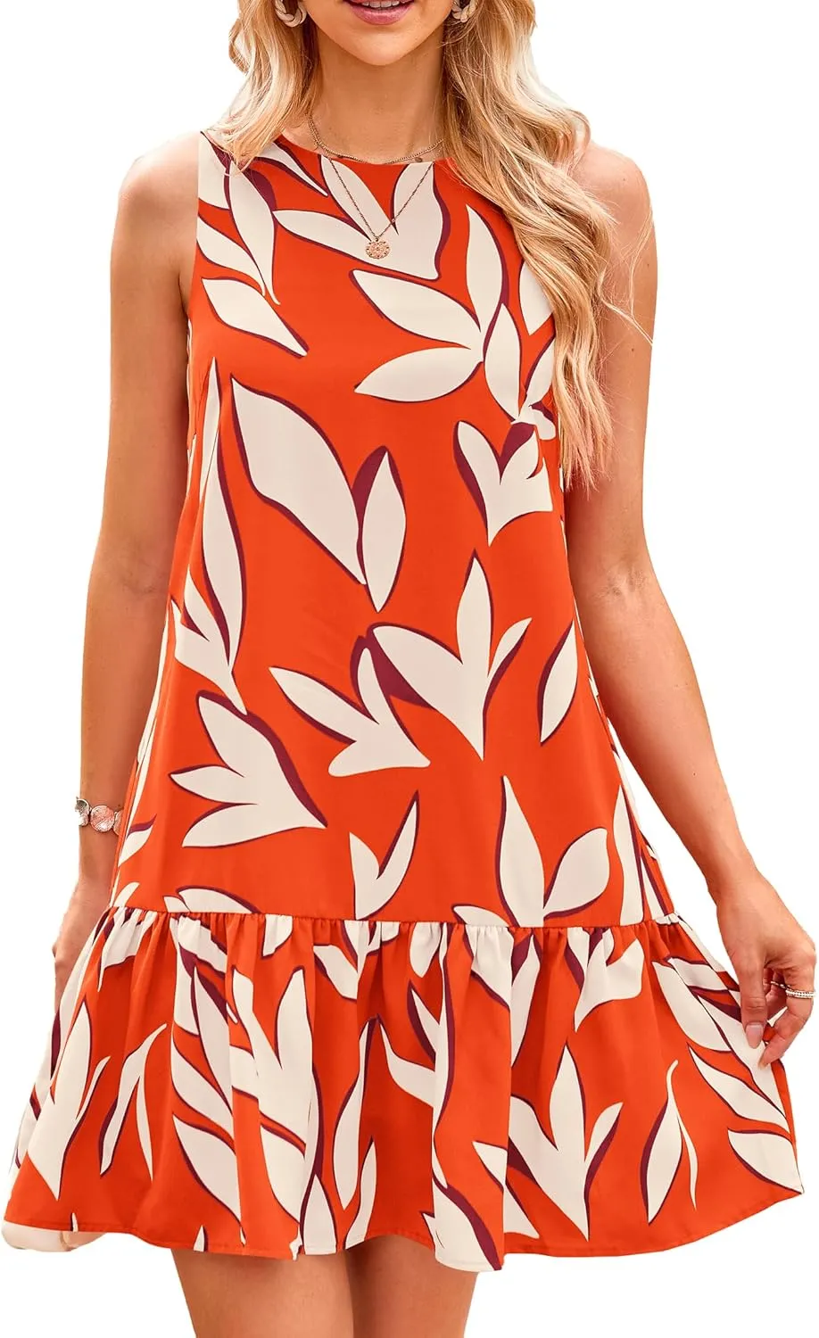 PRETTYGARDEN Women's 2025 Summer Boho Floral Mini Dress Sleeveless Backless Short Wedding Guest Beach Vacation Sundresses