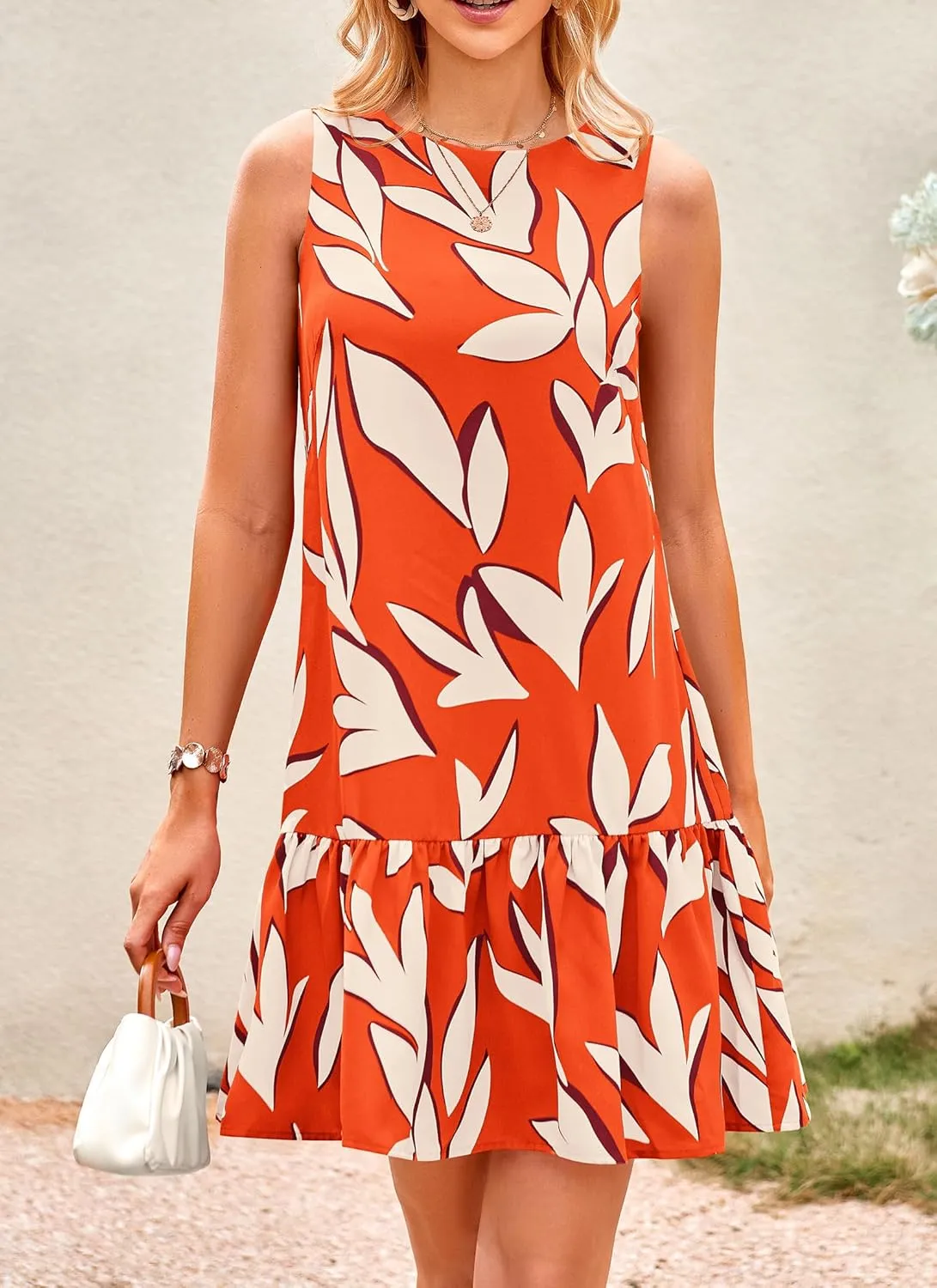 PRETTYGARDEN Women's 2025 Summer Boho Floral Mini Dress Sleeveless Backless Short Wedding Guest Beach Vacation Sundresses
