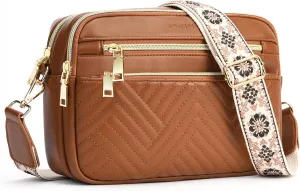 printe Small Crossbody Bags for Women, Vegan Leather Trendy Purses for Women, Travel Handbags with Adjustable Shoulder Strap