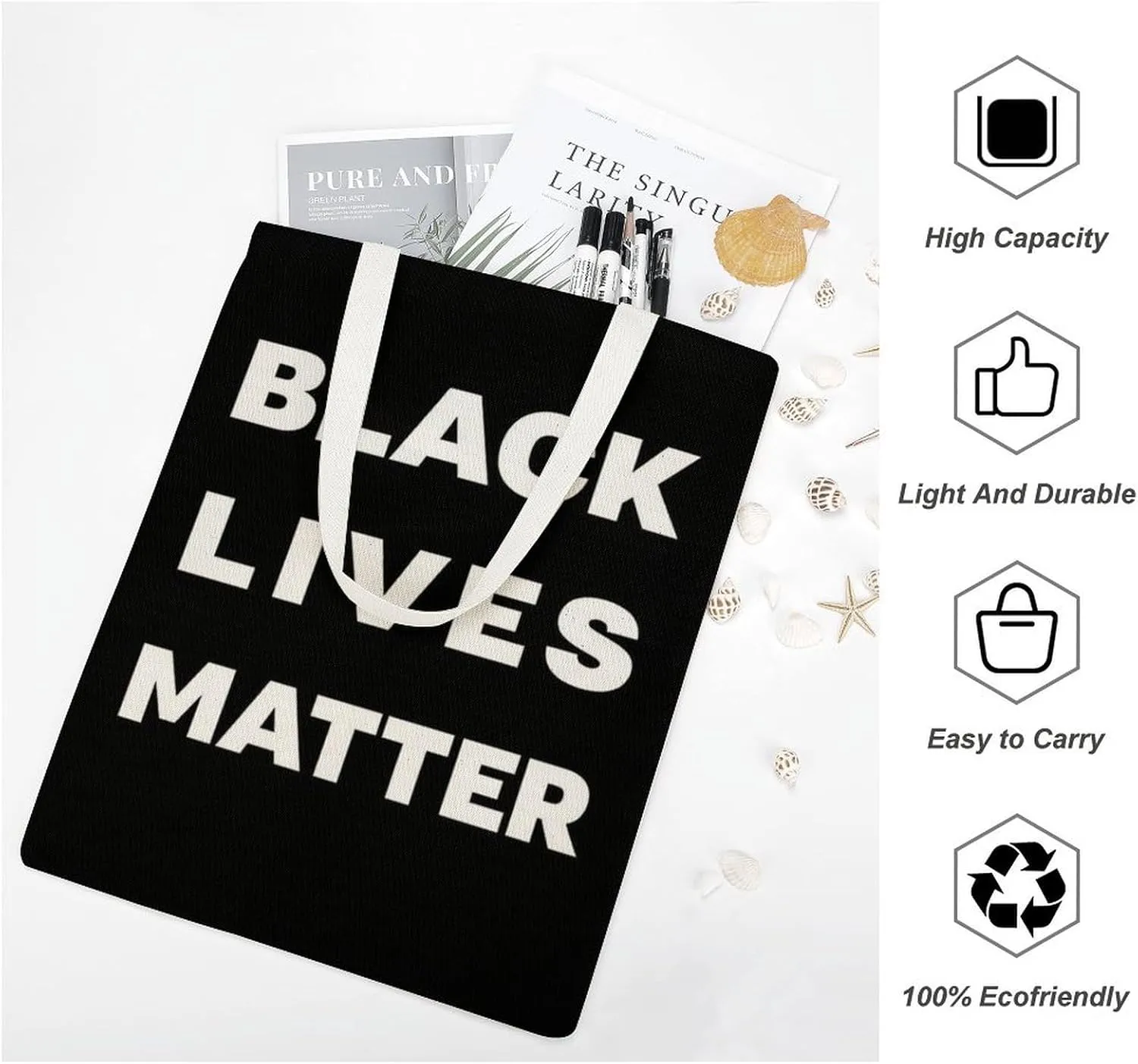 Printed Canvas Tote Bag for Women Men Extra Large Reusable Grocery Shopping Bags