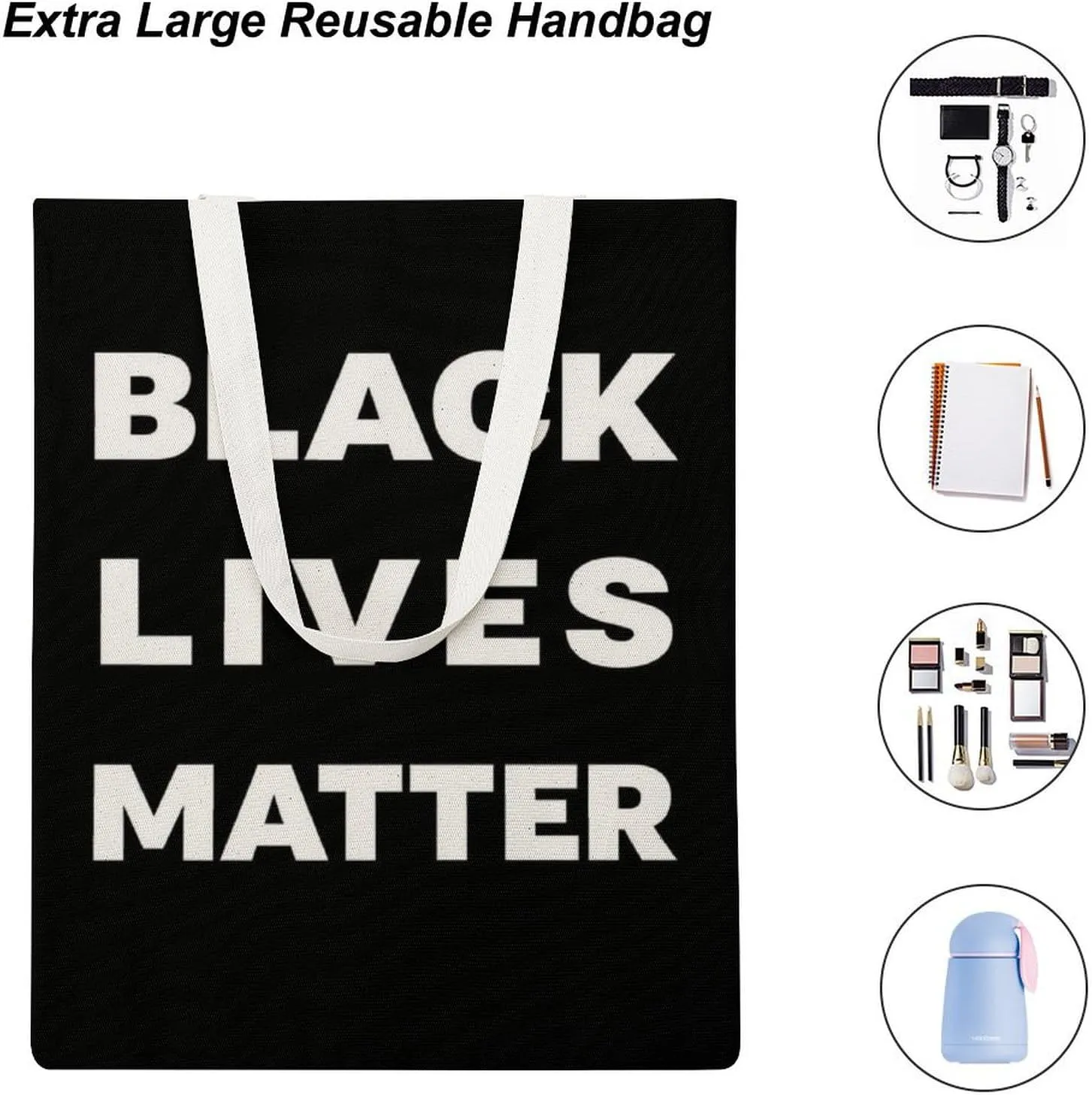 Printed Canvas Tote Bag for Women Men Extra Large Reusable Grocery Shopping Bags