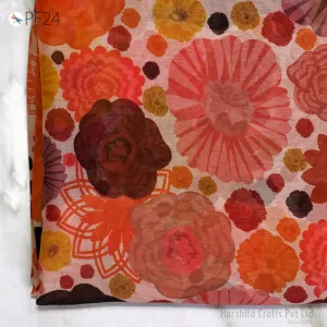 Printed Chiffon fabric By Yard Indian for Soft Flowy Floral Summer Dress Shirt Comfortable Clothing Party Costumes Drapery Sewing Crafting