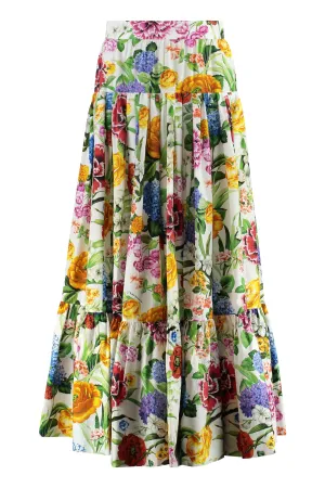 Printed cotton skirt