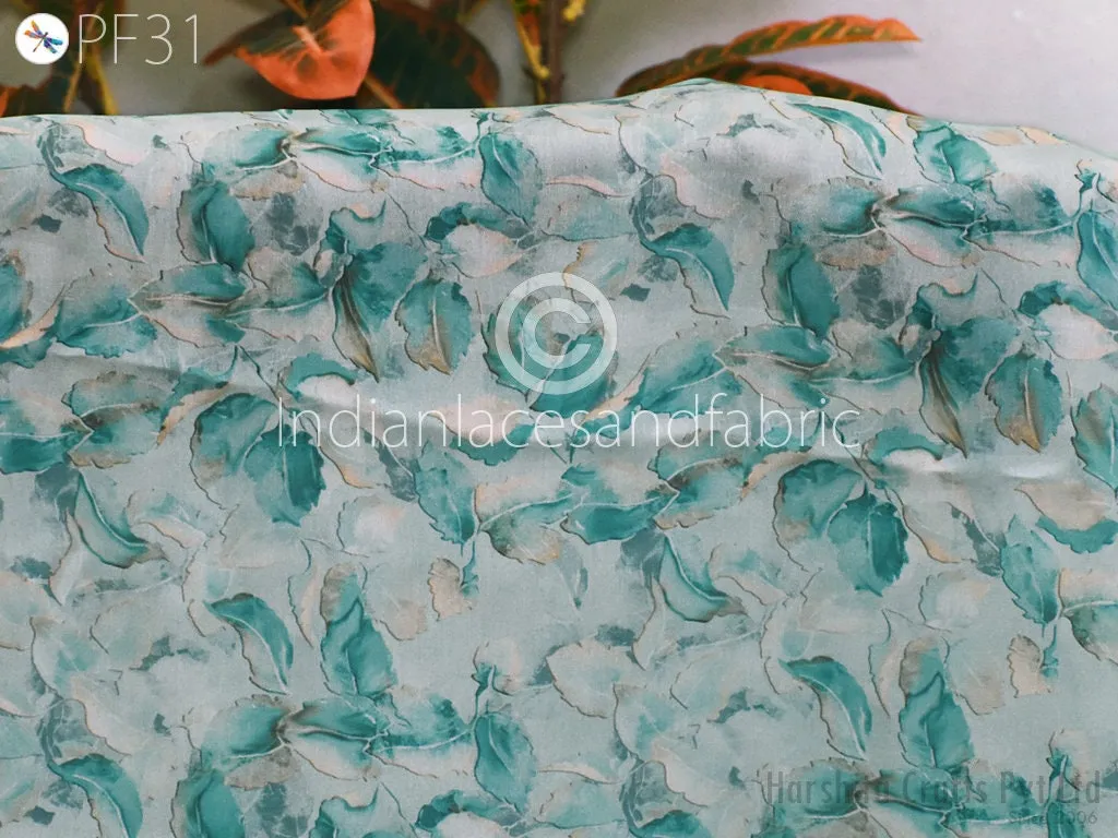 Printed fabric By Yard Indian Satin Georgette Flowy Floral Fabric Soft Summer Dress Shirt Comfortable Clothing Party Costumes Drapery Sewing
